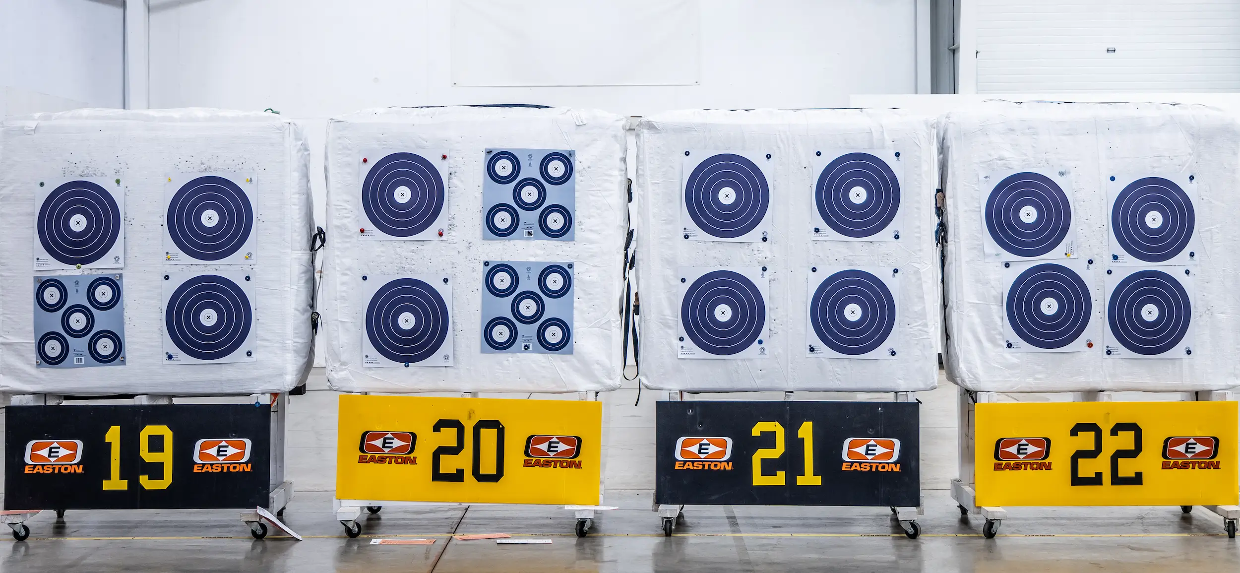 A photo of various archery targets